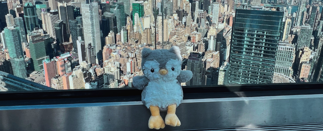 owl plush on the edge